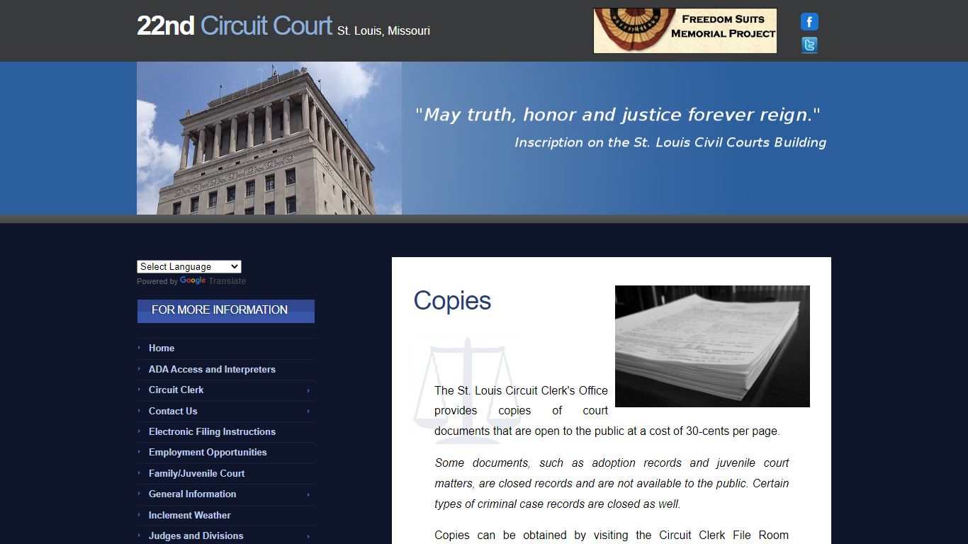 22nd Circuit Court, St. Louis, Missouri