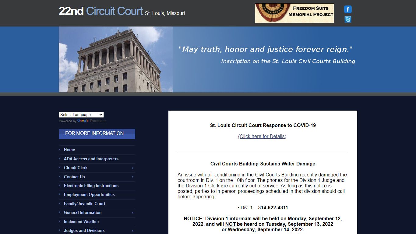 22nd Circuit Court, St. Louis, Missouri